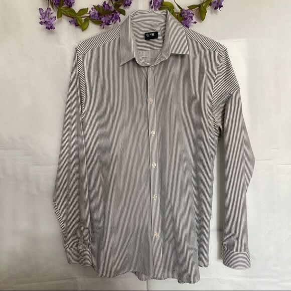 ‪H&M Slim Fit Stretch Button Down Shirt - Picture 1 of 5